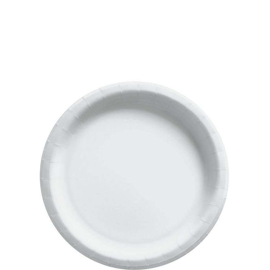White Extra Sturdy Paper Dessert Plates, 6.75in, 20ct